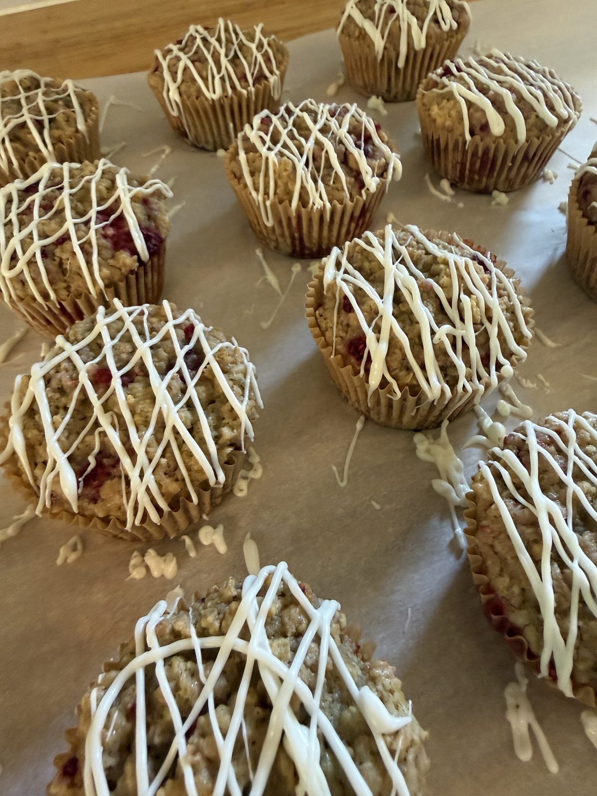 Raspberry oat muffins